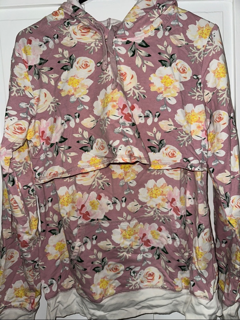 Latched Mama Mauve Floral Hooded Sweatshirt